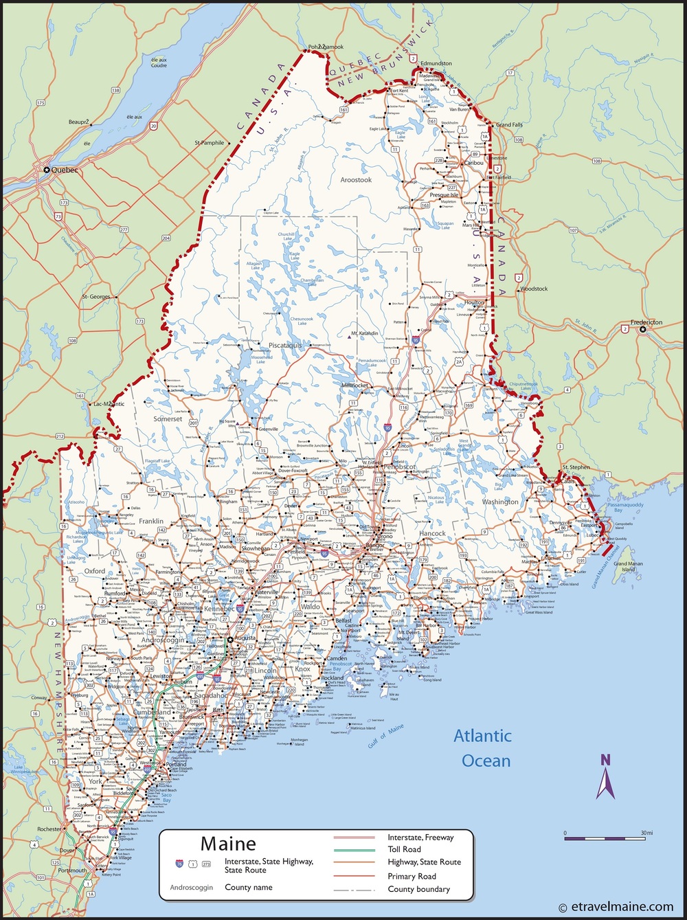 Mapa De Maine Usa Map Of Maine - Full Size | Gifex