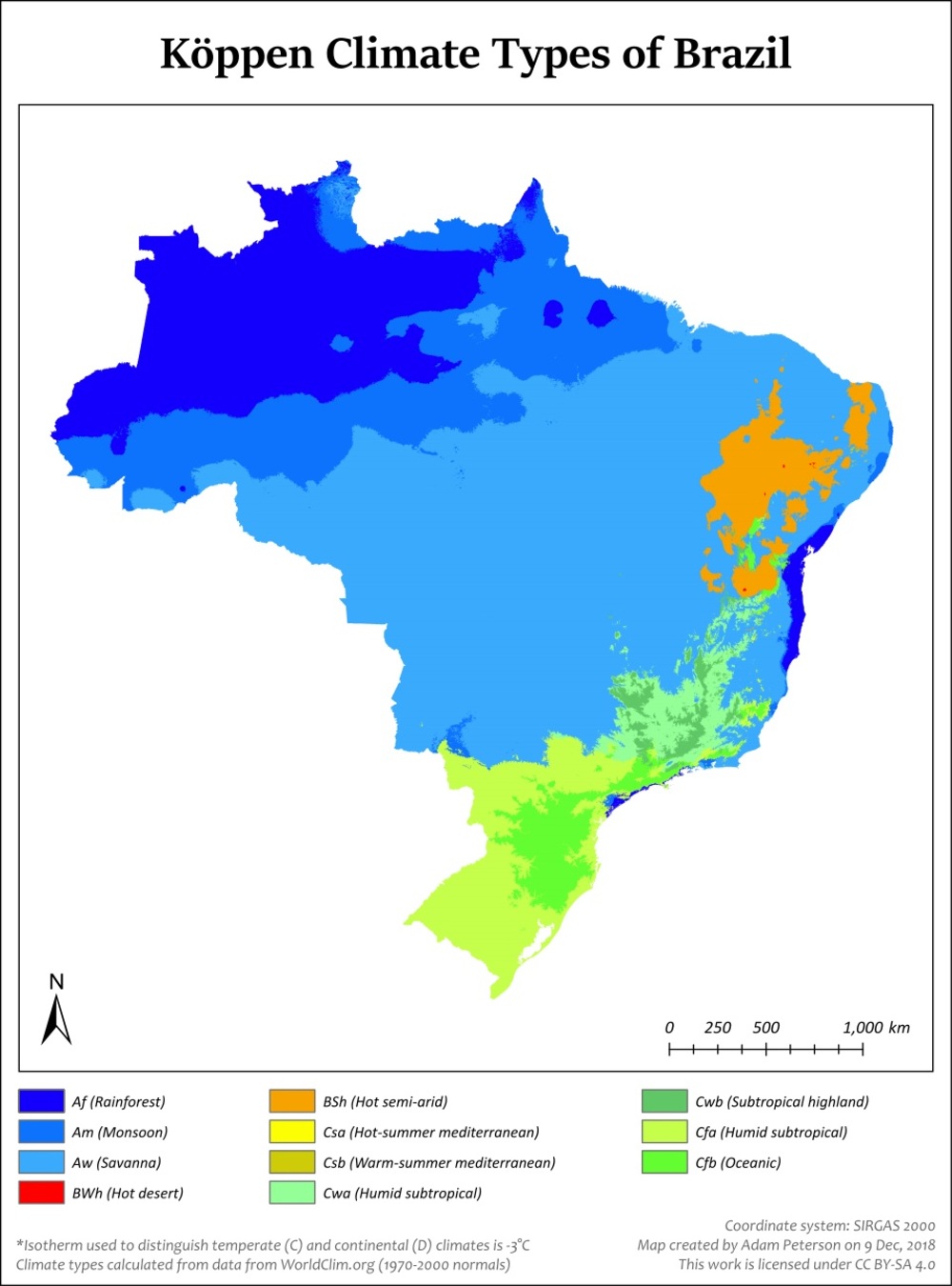 Mapa Del Clima De Brasil Tamaño Completo Ex 5670