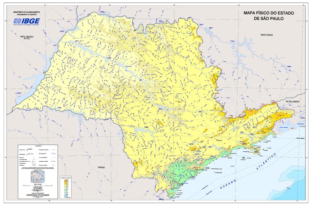 Mapa Fisico Del Estado De Sao Paulo Tamano Completo Gifex