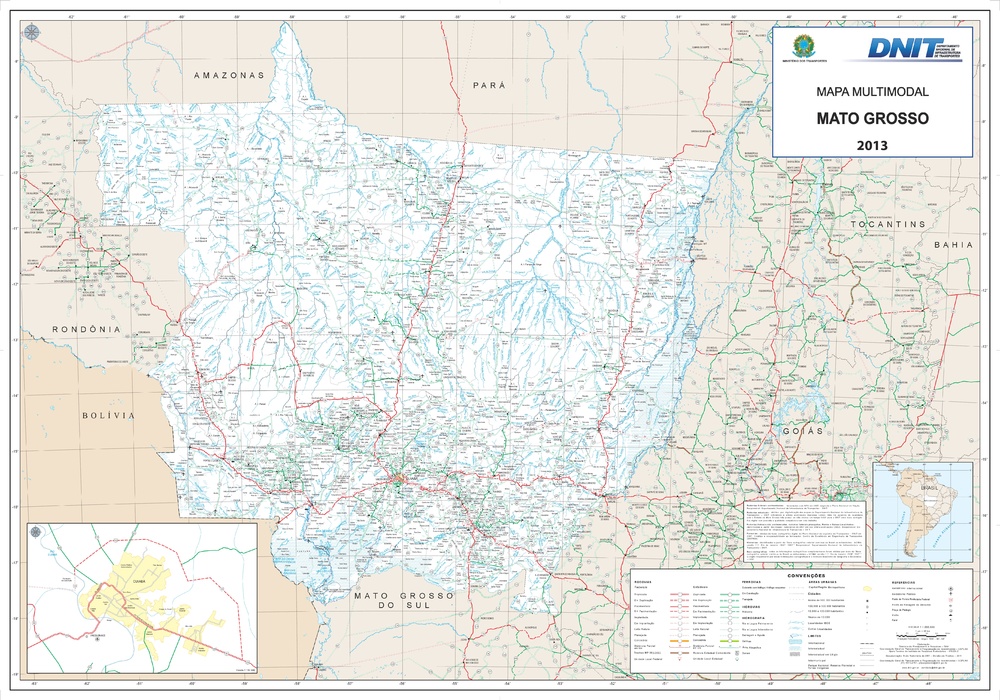 State Of Mato Grosso Road Map Full Size Gifex   State Of Mato Grosso Road Map 