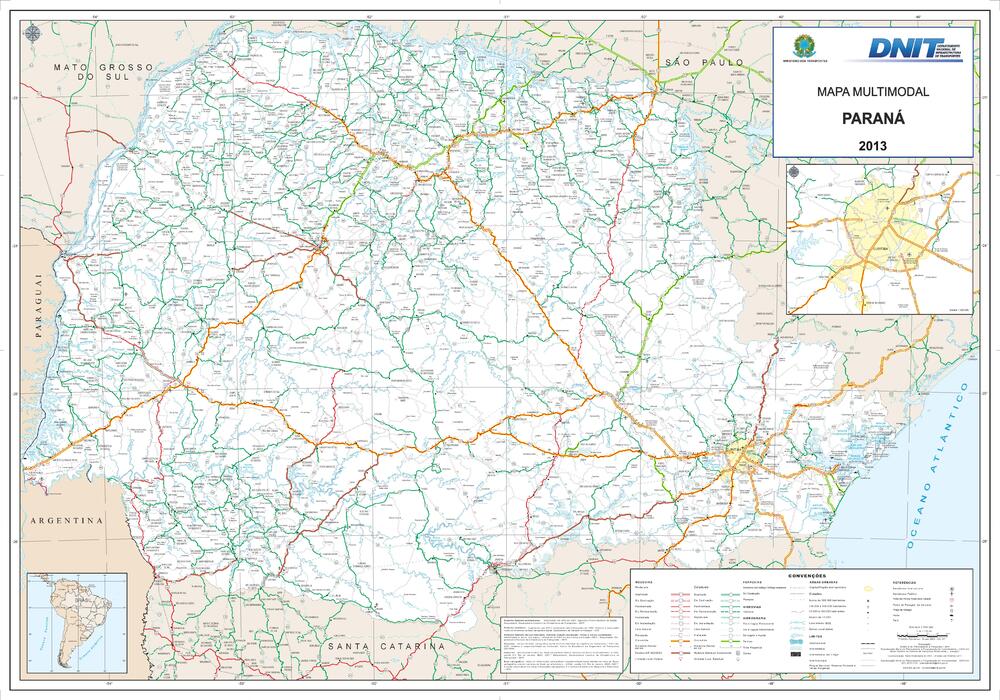 State of Paraná road map - Full size | Gifex