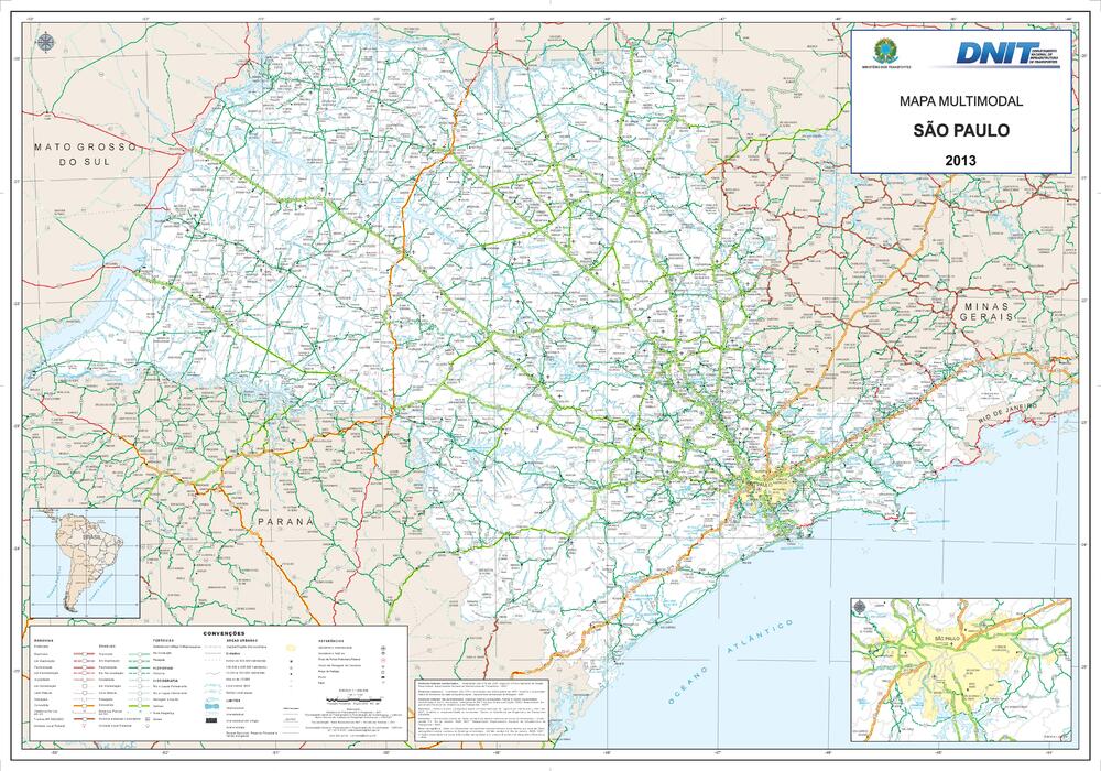 State of São Paulo road map - Full size | Gifex