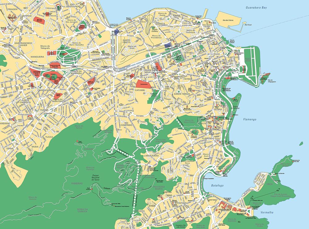 Map of downtown Río de Janeiro - Full size | Gifex