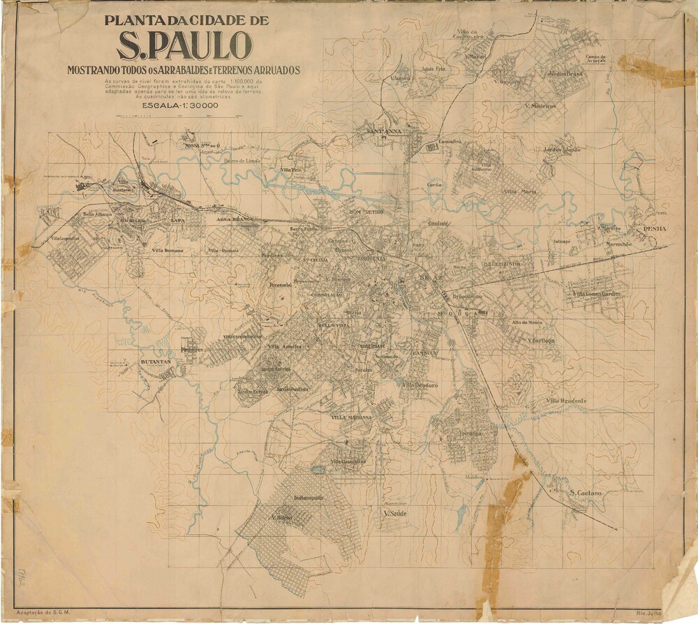 Map of the City of São Paulo, 1924 - Full size | Gifex