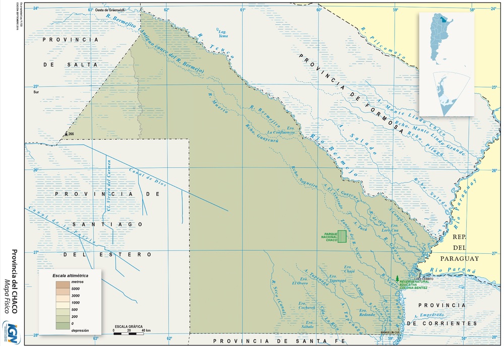 Chaco Physical map of the Province of Chaco Argentina Gifex