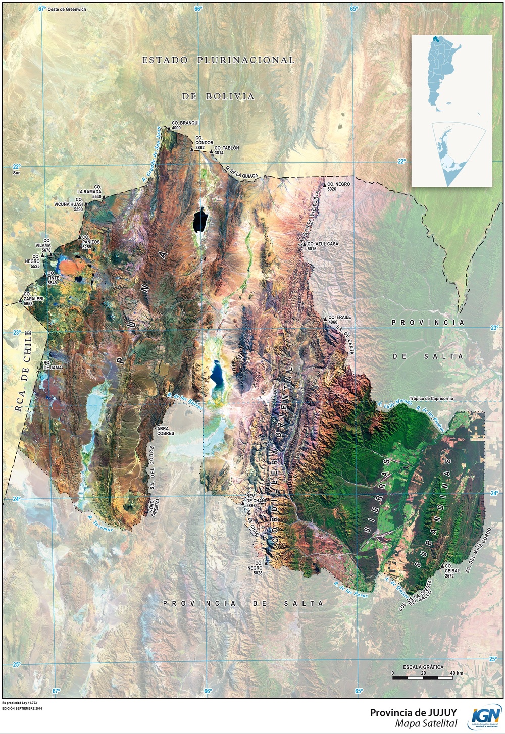 Mapa Satelital De La Provincia De Jujuy Argentina Jujuy Ex 4715