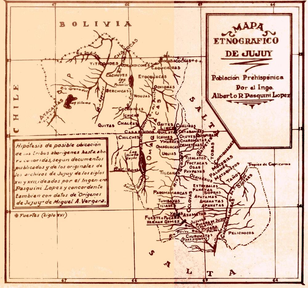 Mapa Etnográfico De La Provincia De Jujuy Argentina Jujuy Ex 1393
