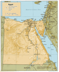 Egypt - Red Sea Physical Map 1984 | Gifex