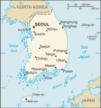 South Korea - South Korea Physical Map 1995 | Gifex