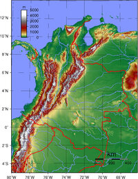 Physical - Colombia map | Gifex