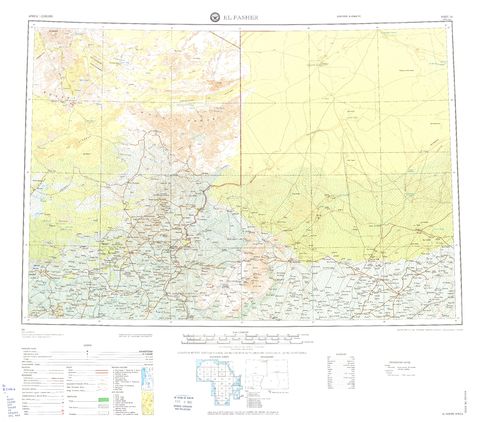 El Fasher Topographic Map, Africa 1973