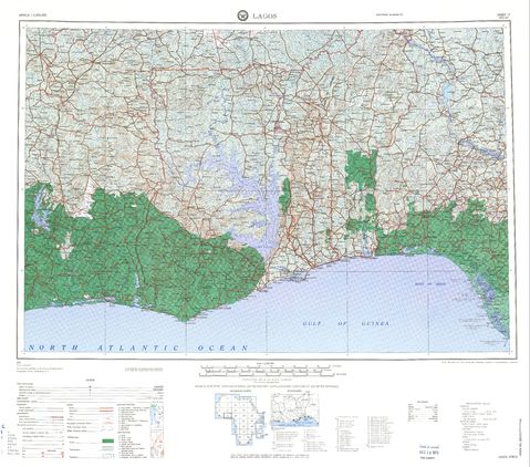 Lagos Topographic Sheet Map, Africa | Gifex