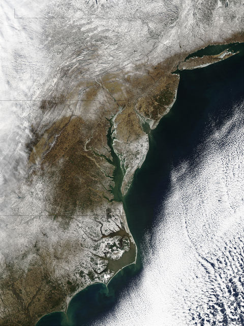 Nieve en los estados del Mid-Atlantic, Estados Unidos