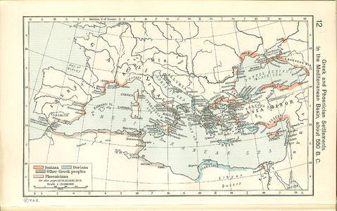 Greek and Phoenician in the Mediterranean Basin about 550 B.C.