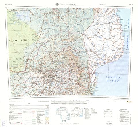 Johannesburg Topographic Sheet Map, Africa | Gifex