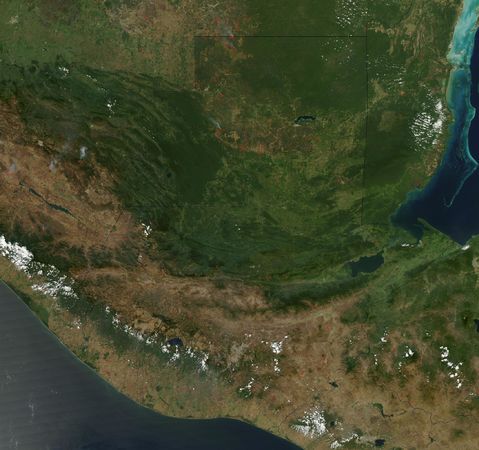 Imagen satelital de Guatemala