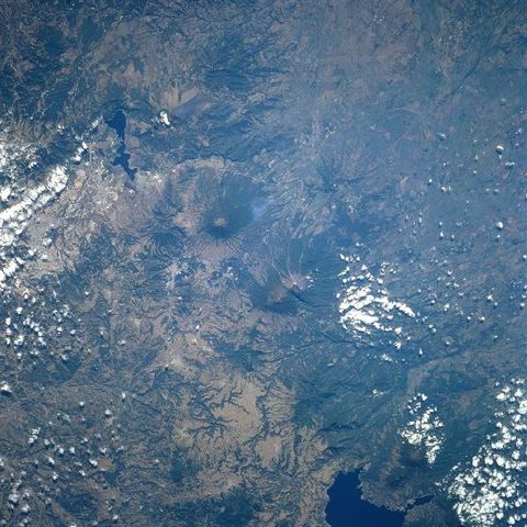 Satellite image of the Volcanoes Acatenango and Fuego