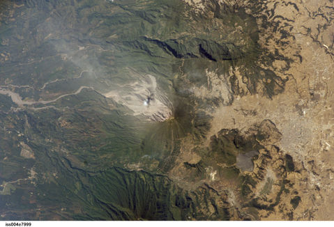 Imagen de satélite del Volcán Santa Maria