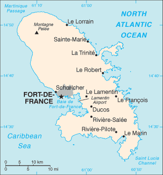 Martinique Small Political Map 2006