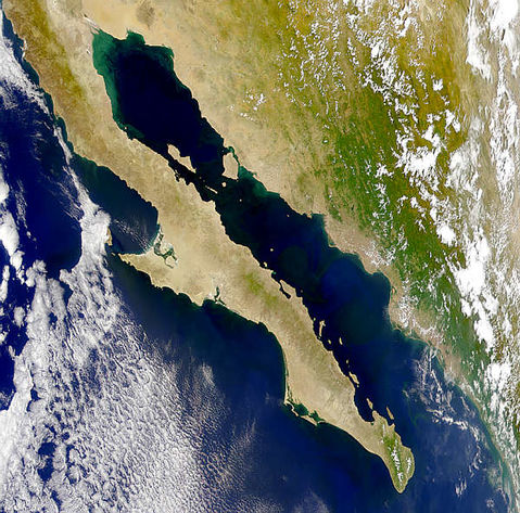 Imagen de satélite de la Península de Baja California