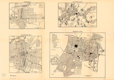 Ciudades del Interior: Durango, Guadalajara, Guanajuato, Ciudad de México 1919