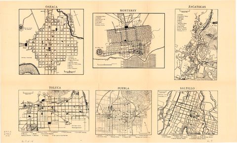 Ciudades del Interior: Oaxaca, Monterrey, Puebla, Saltillo, Toluca, Zacatecas 1919