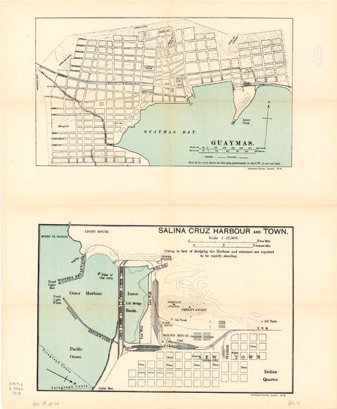 Towns of Guaymas and Salina Cruz Harbour 1919