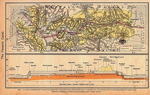 Mapa del Canal de Panamá, Panamá 1923