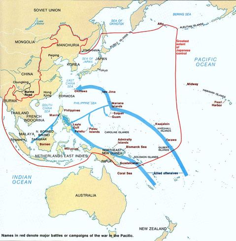 Greatest Extent of Japanese advance, Aug. 1942 | Gifex