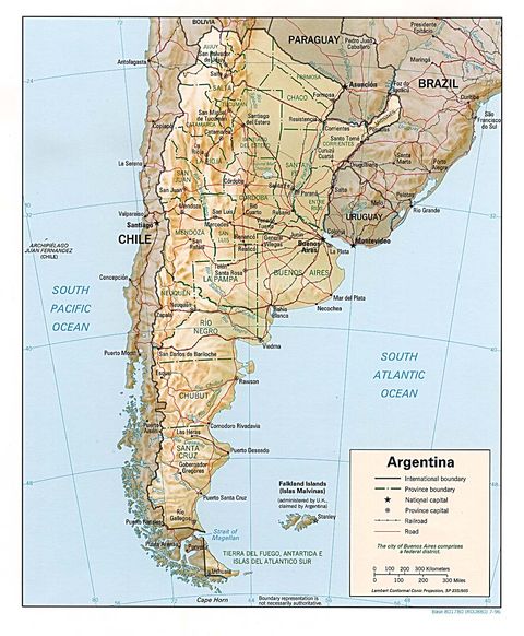 Argentina Physical Map | Gifex