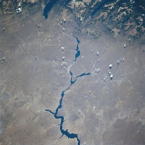 Imagen satelital del río Limay, Argentina