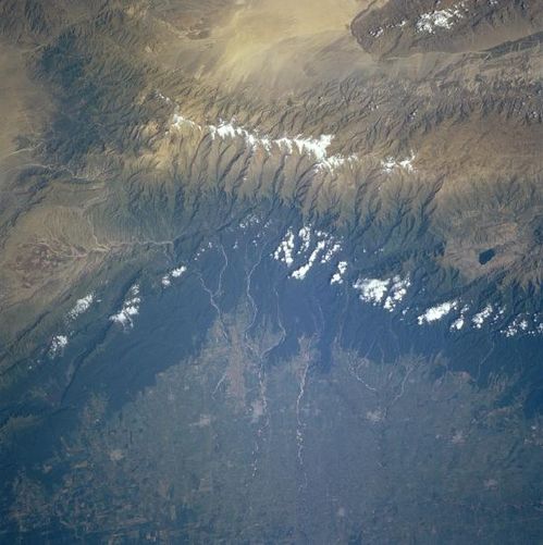 Imagen satelital de la Sierra del Aconquija