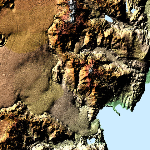 Imagen satelital del Parque Nacional Los Glaciares, Argentina