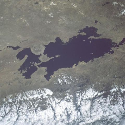 Satellite Image, Photo of Lake Titicaca, Bolivia and Peru