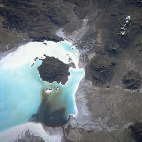 Satellite Image, Photo of Lake Coipasa (Salt Flat), Bolivia