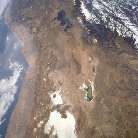 Satellite Image, Photo of Central Andes Mountains, South America