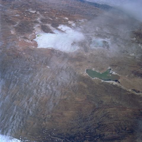 Satellite Image, Photo of Lake Poopo, Bolivia