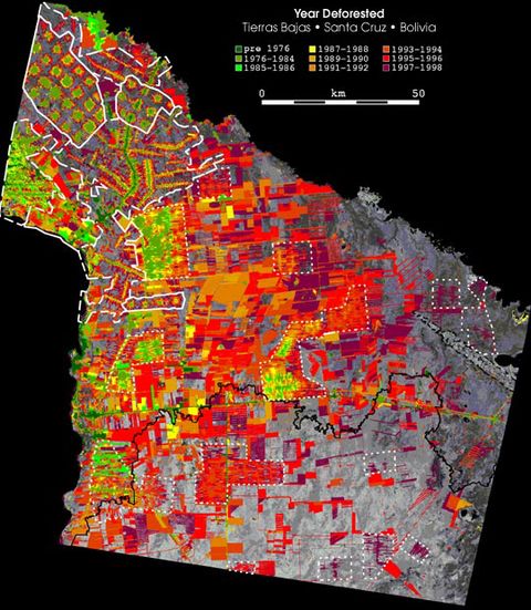 Deforestation in Tierras Bajas, Bolivia