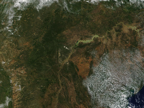 Imagen satelital del embalse de Sobradinho