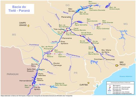 Tietê/Paraná Basin Waterways Brazil