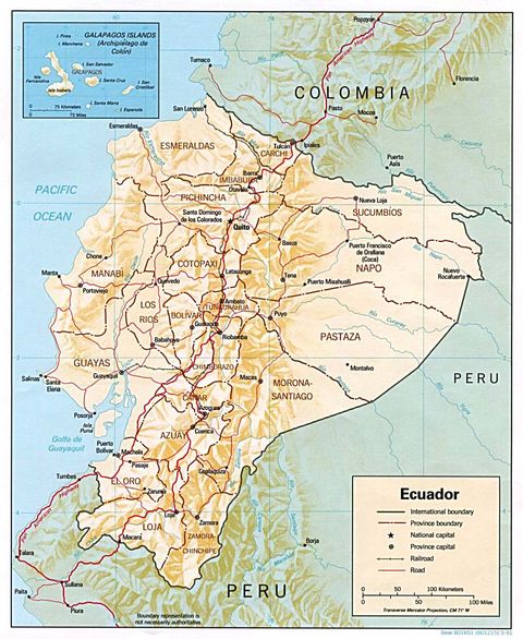 Ecuador Physical Map 