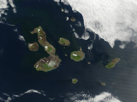 Imagen de satélite de las Islas Galápagos