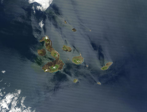 Imagen satelital de las Islas Galápagos