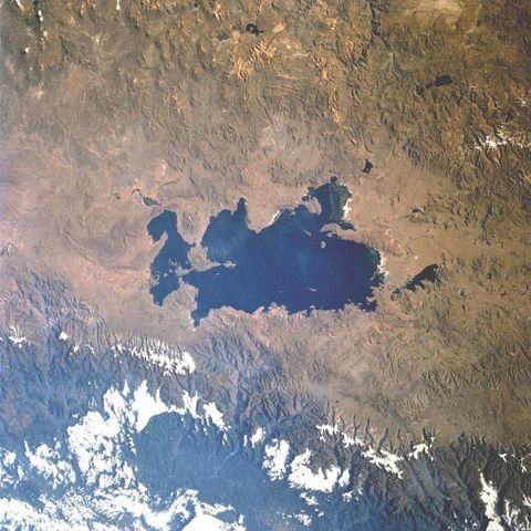 Imagen, Foto Satelite del Lago Titicaca, Peru y Bolivia