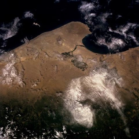 Satellite Image, Photo of Sechura Desert, Peru