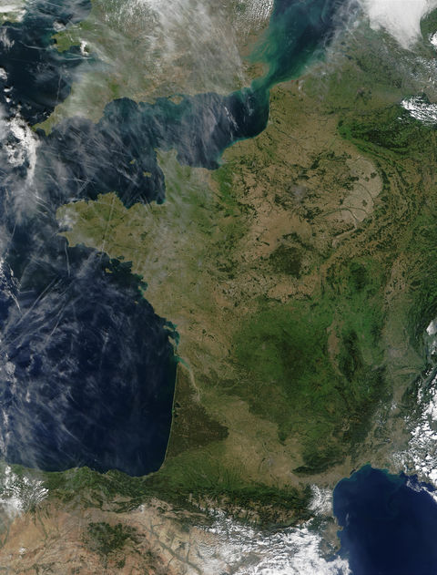 Mapa Satelital de Francia