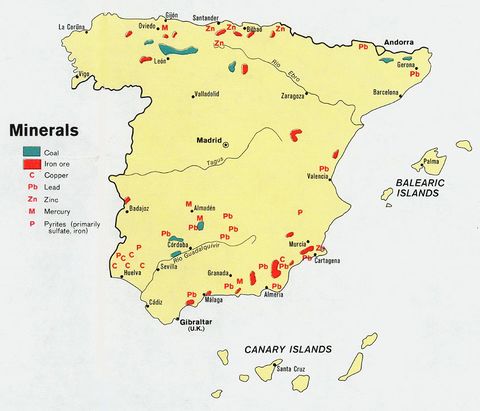 Spain Minerals 1974