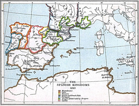 The Spanish Kingdoms 1210 A.D.