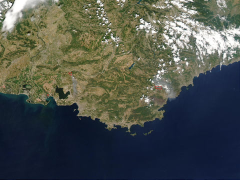 Fires in Southeast France