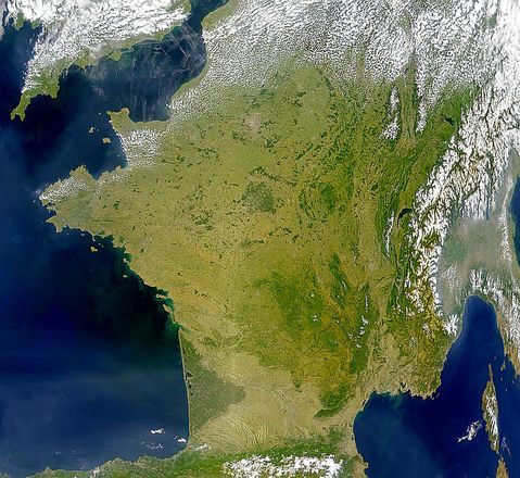 Mapa Satelital de Francia